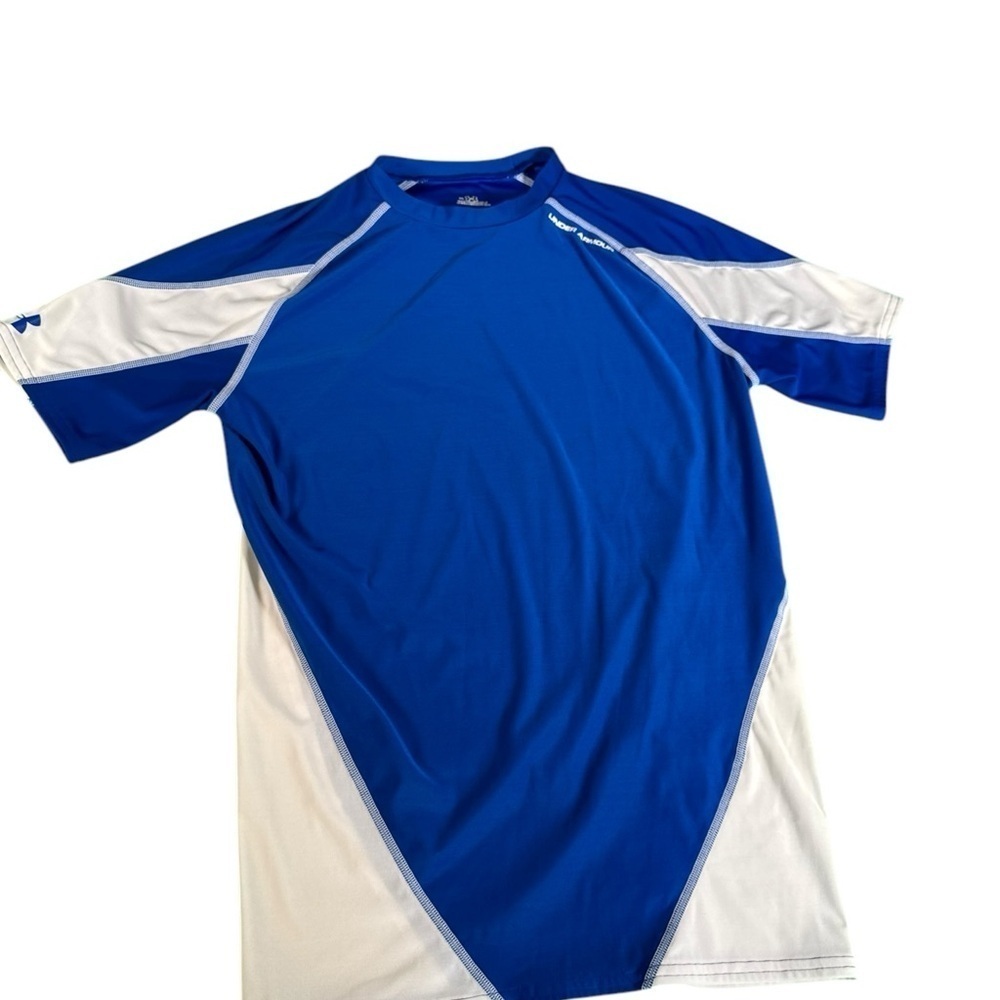 Under Armour Performance T-shirt Men XL Blue & White Logo  Athletic Activewear